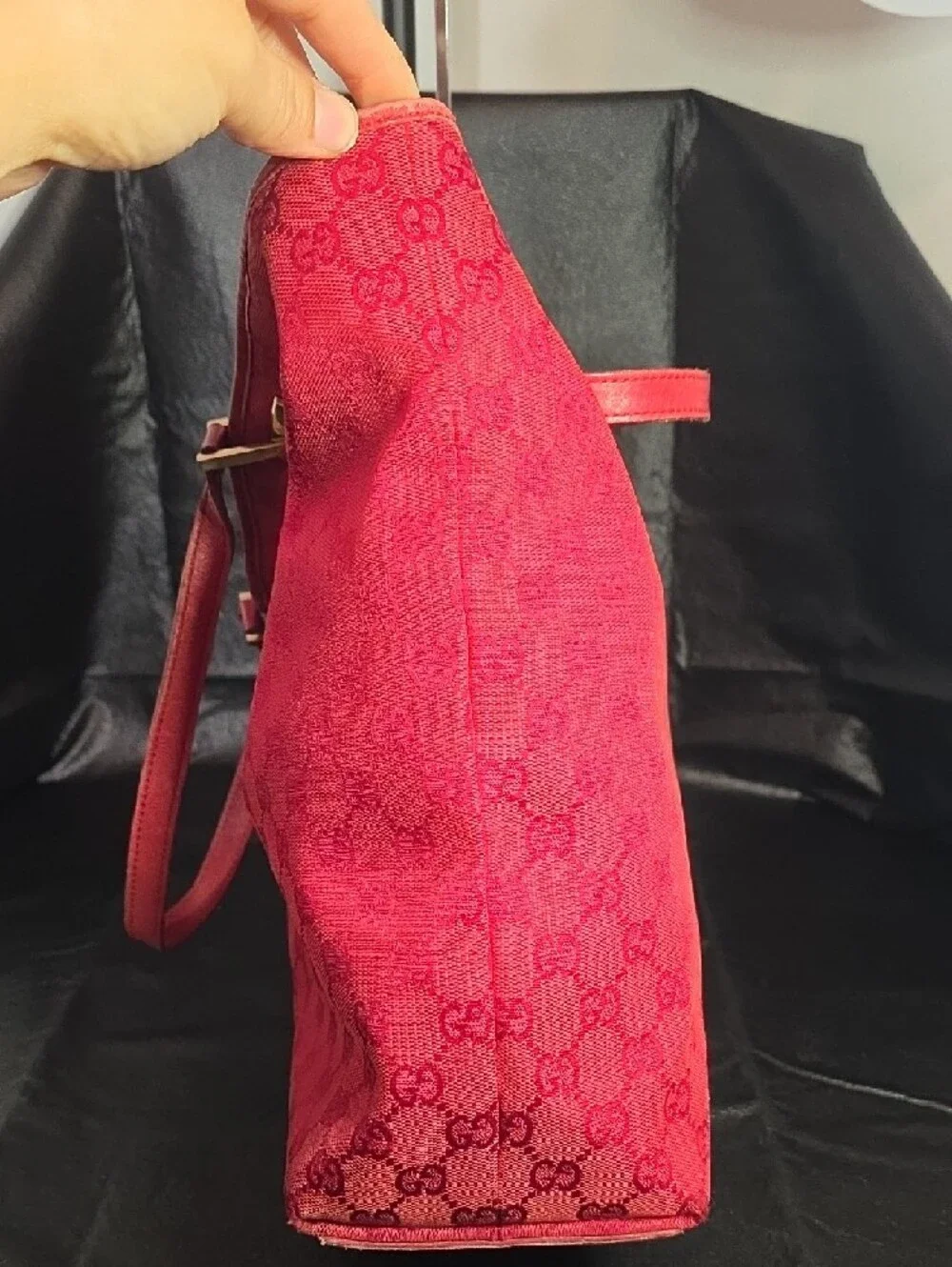 Gucci Red GG Monogram Tote